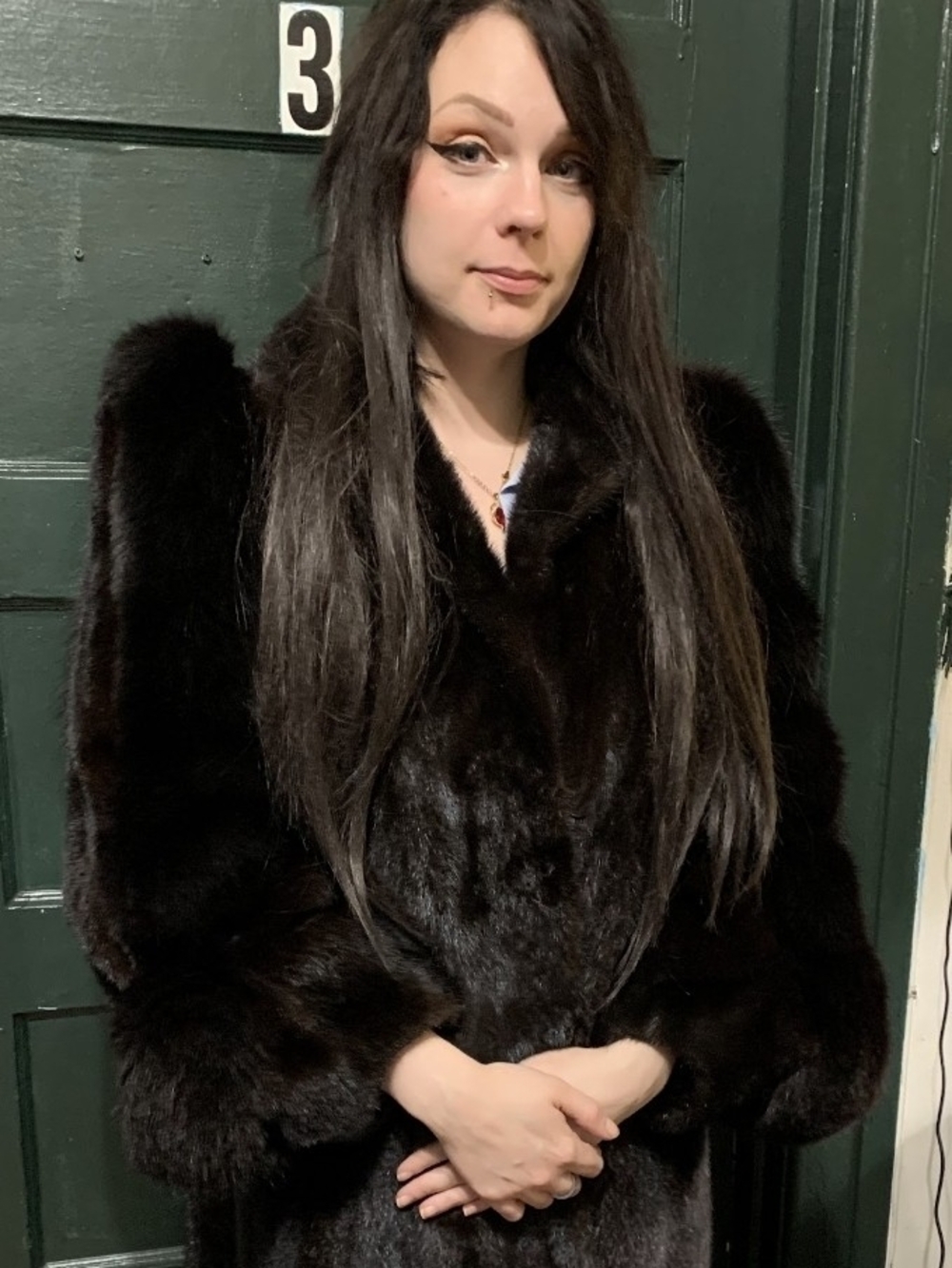 Vintage Bespoke Fourrures Cécile Leduc Mink & Fox Fur Coat